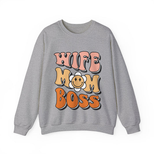 Wife Mom Boss Crewneck Sweatshirt