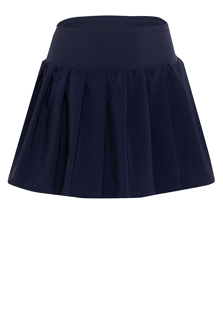 Sporty Piper Pleated Skirt with Shorts Navy Blue