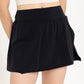 Sporty Skylar Split Skirt with Shorts Black